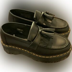 Dr. Martens Black Tassel Platform Loafers